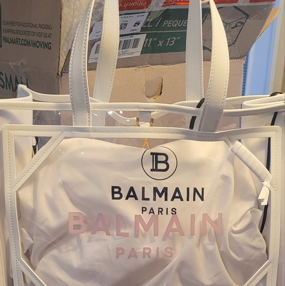 Balmain Handbags - Balmain PVC tote bag with pouch barbie pink